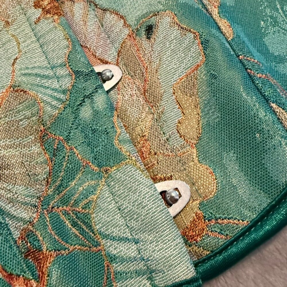 NWT SHEIN Y2K Bee Jacquard Boned Corset Top Plus Size 2XL Green Floral - Picture 6 of 11